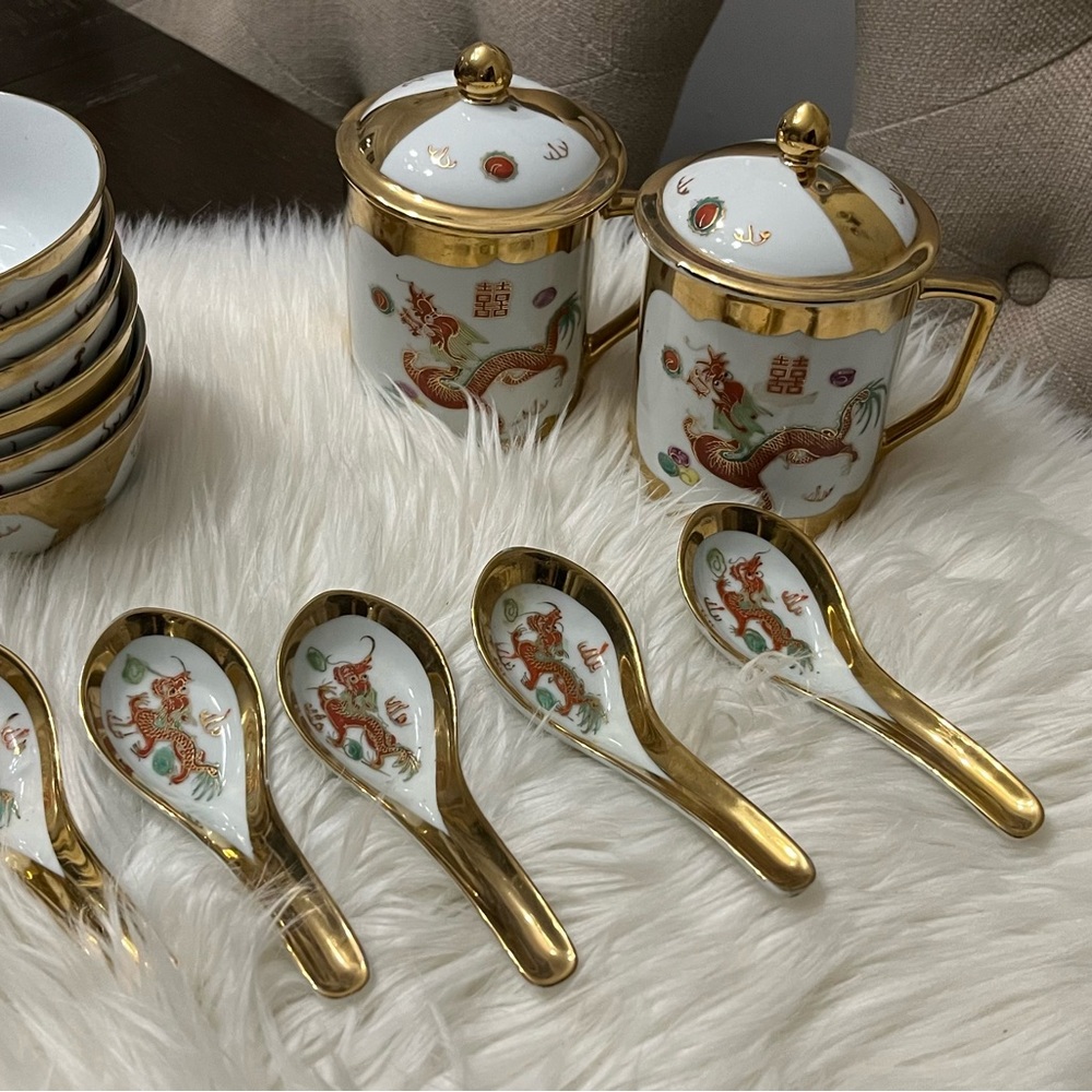 1970’s CHINESE DRAGON AND  PHOENIX SET